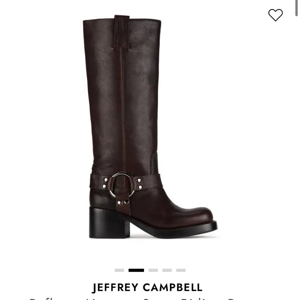 Jeffery Campbell REFLECTN Harness Brown Leather Moto Boots - Picture 5 of 16
